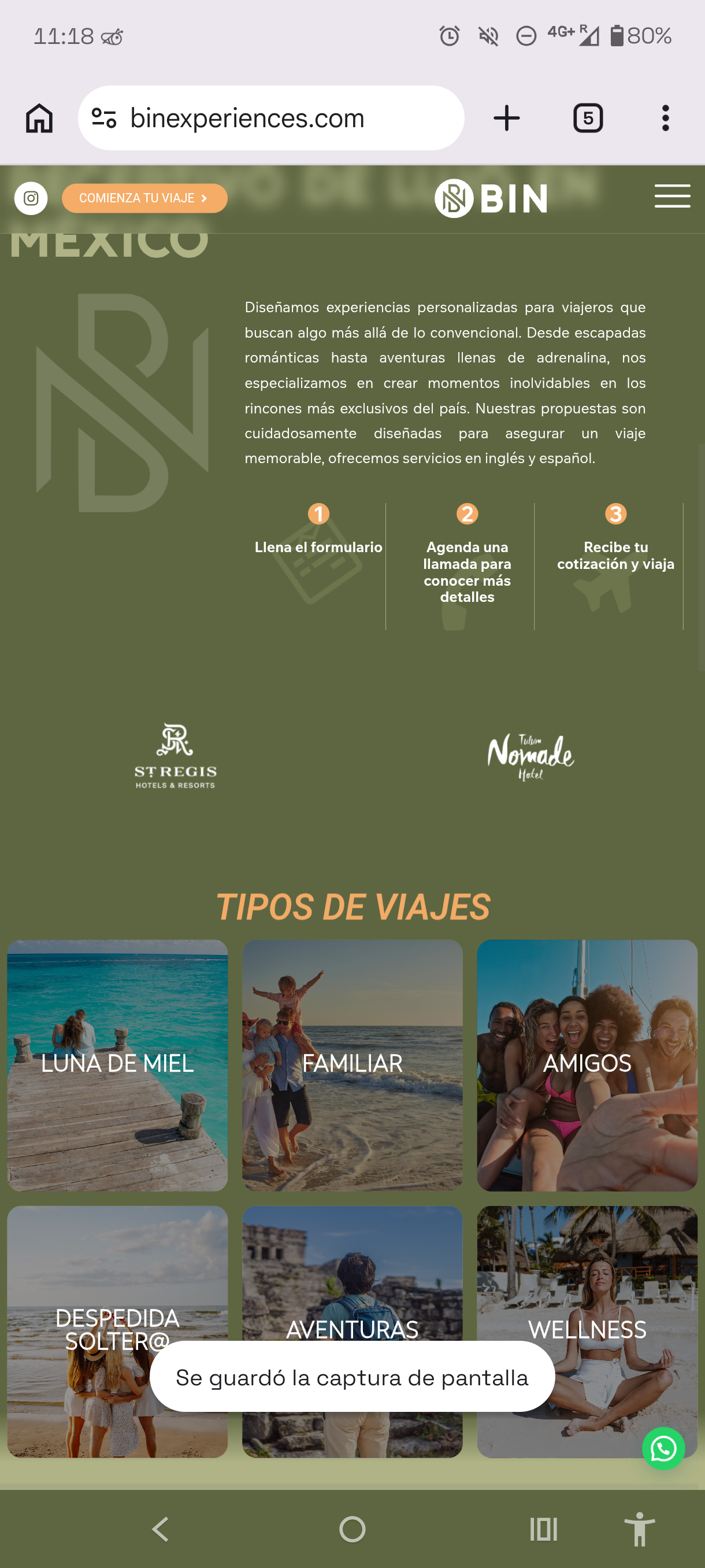Grid of 6 travel styles: honeymoon, family, friends, bachelor party, adventure, wellness