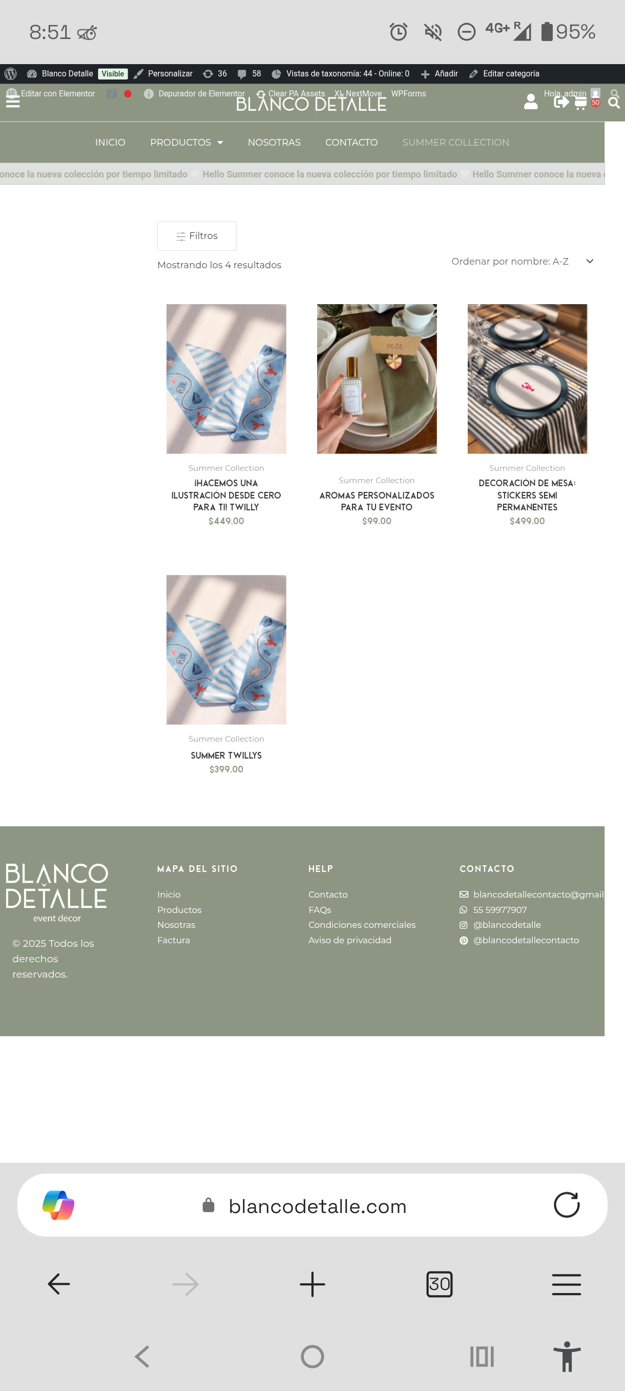 Summer Collection category listing page