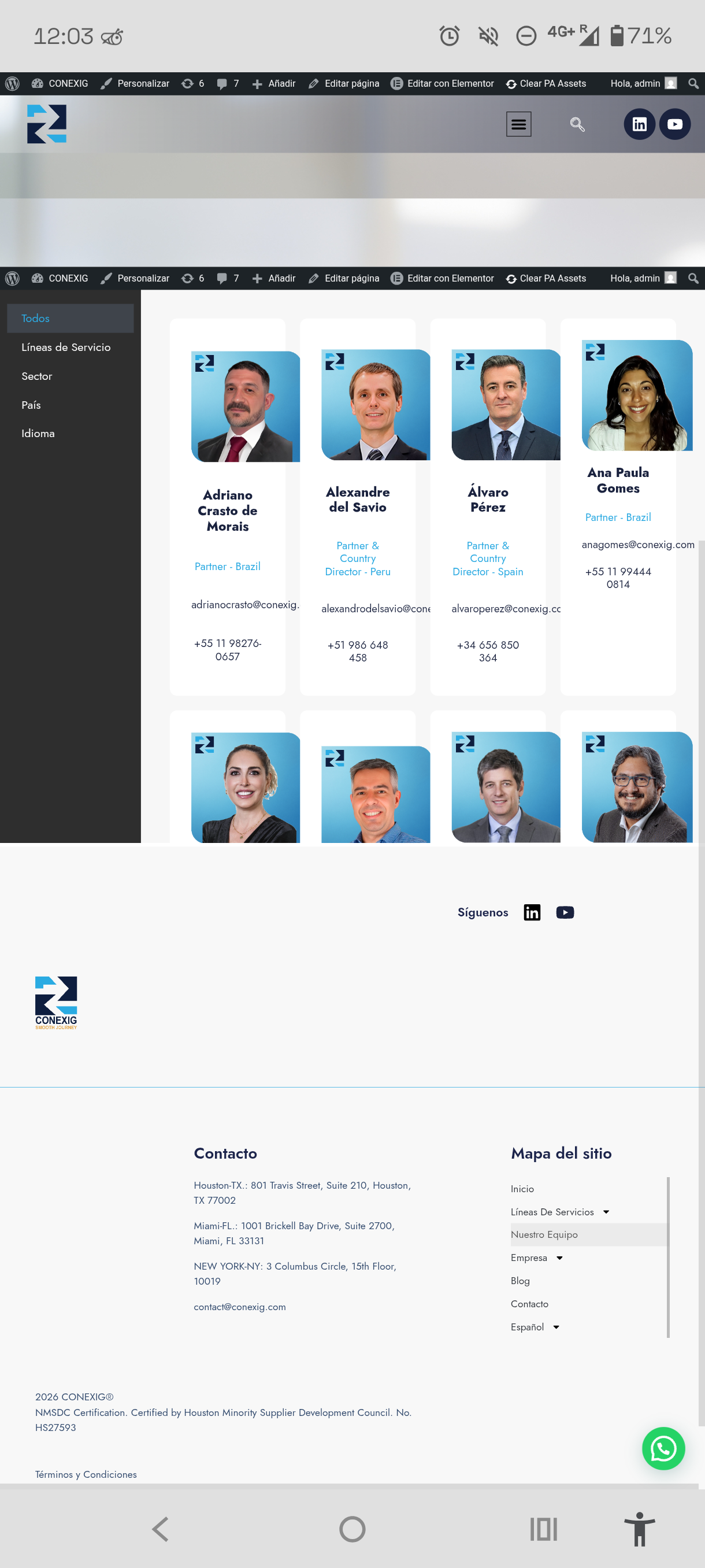 CONEXIG multilingual expert directory with multi-facet filters
