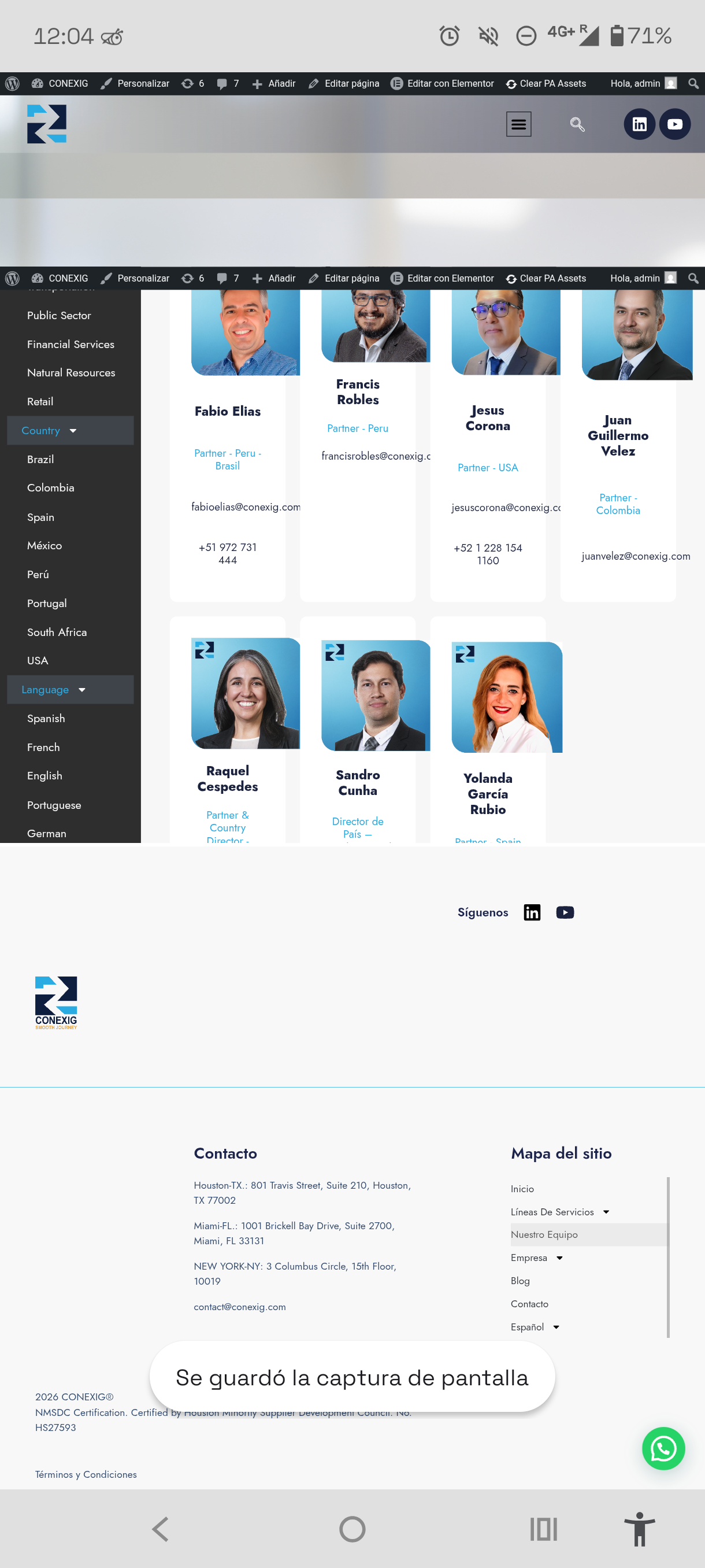 Country and language filters expanded, listing offices and consultant languages