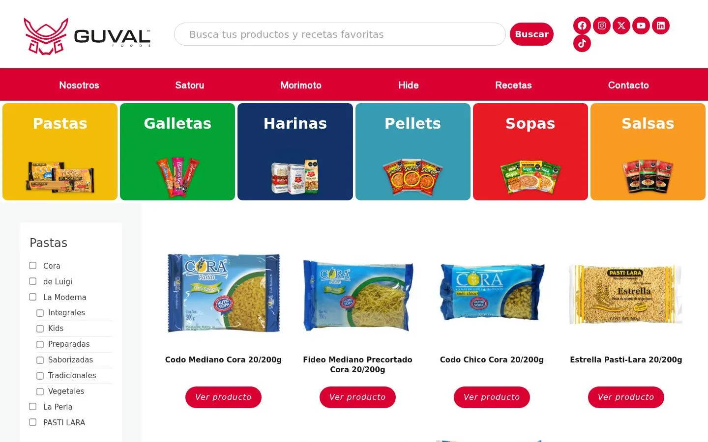 Guval catalog by product line with filters