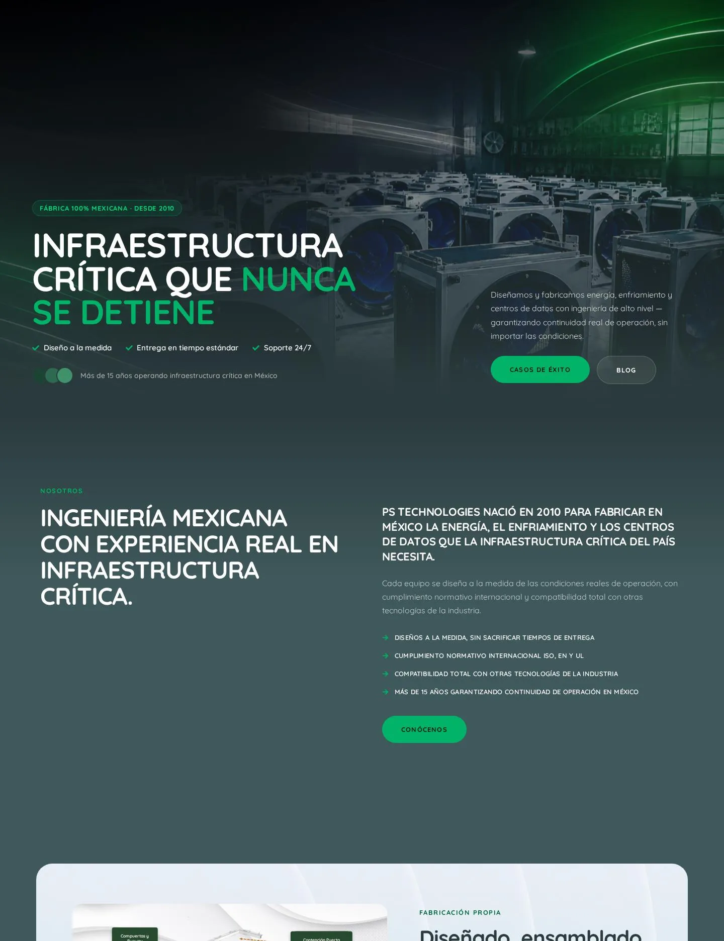 Página de inicio de PS Technologies: infraestructura crítica que nunca se detiene