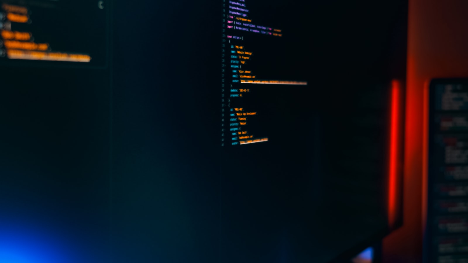 Dark code editor close-up representing the bot's automation script
